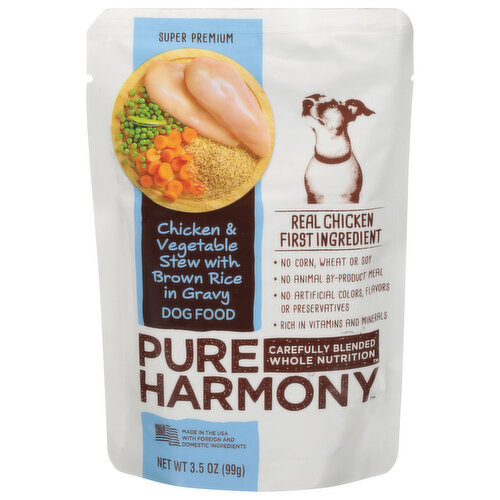 Pure Harmony Dog Food, Chicken & Vegetable Stew with Brown Rice in Gravy, Super Premium