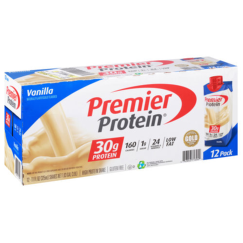 Premier Protein Protein Shake, High, Vanilla, 12 Pack