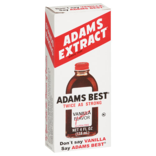 Adams Extract Vanilla Flavor, Twice as Strong, Extra