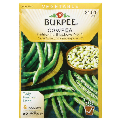 Burpee Seeds, Cowpea, California Blackeye No. 5