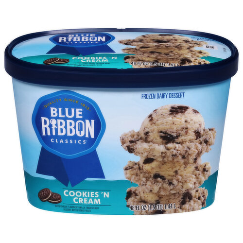 Blue Ribbon Classics Frozen Dairy Dessert, Cookies 'N Cream
