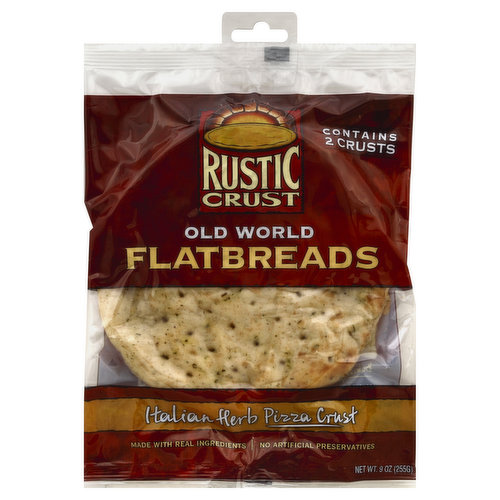 Rustic Crust Flatbreads, Old World, Italian Herb Pizza Crust