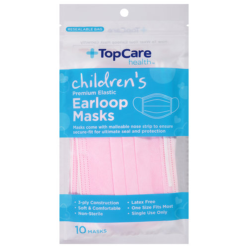 Earloop Masks, Premium Elastic, Children's