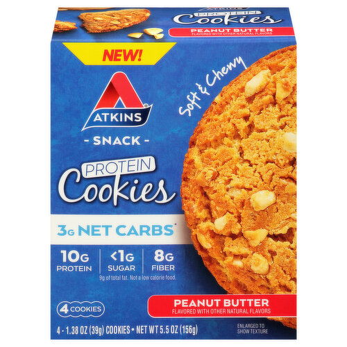 Atkins Cookies, Protein, Peanut Butter