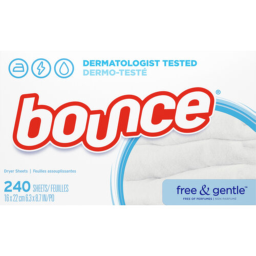 Bounce Dryer Sheets, Free & Gentle