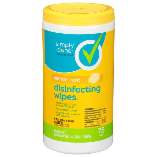 Disinfecting Wipes, Lemon Scent