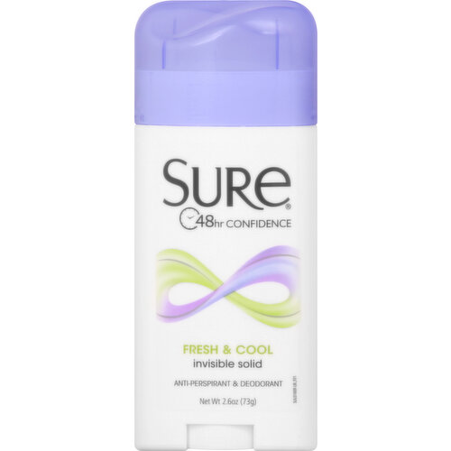 Sure Anti-Perspirant & Deodorant, Fresh & Cool, Invisible Solid