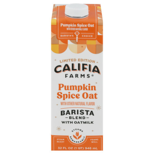 Califia Farms Oatmilk, Barista Blend, Pumpkin Spice Oat