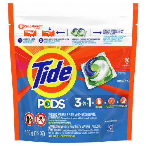 3 in 1 = Detergent + Stain Remover + Color protector. HE turbo. Tide Clean You Can Trust: Cleans in cold water. Free of phosphate. Dissolves in all temperatures. www.tide.com. www.tide.ca. SmartLabel: Scan with SmartLabel app for more info. For more ingredient information visit www.tide.com / www.tide.ca. Questions? 1-800-879-8433 visit www.tidecom/www.tide.ca. Formula made with 100% renewable wind power electricity.
