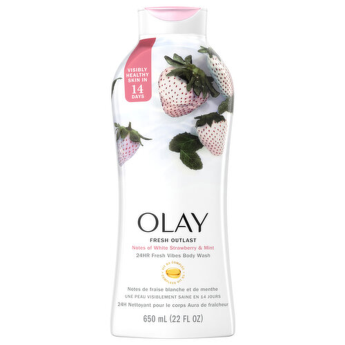 Olay Body Wash, White Strawberry & Mint, Fresh Outlast