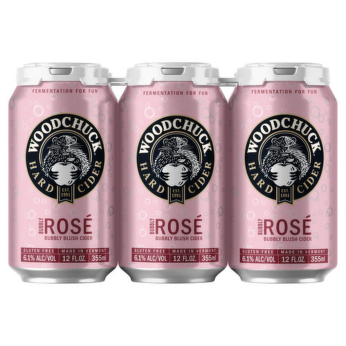 Woodchuck Blush Cider, Bubbly Rose, 6 Pack