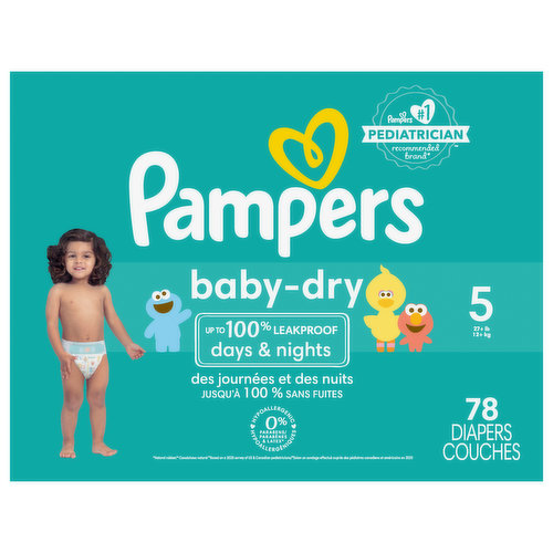 Pampers Diapers, Sesame Street, Size 5 (27+ lb), Super Pack