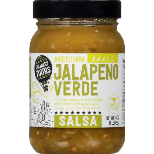 Culinary Tours Salsa, Jalapeno Verde, Medium