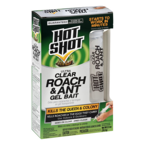 Starts to work in minutes. Kills the queen & colony. Kills roaches & the eggs they carry. Use indoors & outdoors. Goes on clear - dries clear! Ready to use. Water-based formula. Keeps killing up to 3 months. Notice: To the extent consistent with applicable law, buyer assumes all responsibility for safety and use not in accordance with directions. Guaranteed to work or your money back (If you are not satisfied with this product for any reason, send your written request for a refund to the address below, together with the original dated store receipt showing the price you paid. Please allow 6-8 weeks for processing). www.hotshot.com. Questions or Comments? Call 1-800-917-5431 or visit our website at www.hotshot.com. Product of Japan.