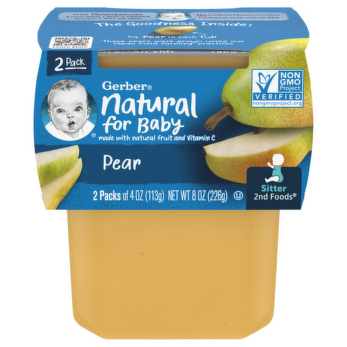 Gerber Pear, Sitter 2nd Foods, 2 Pack