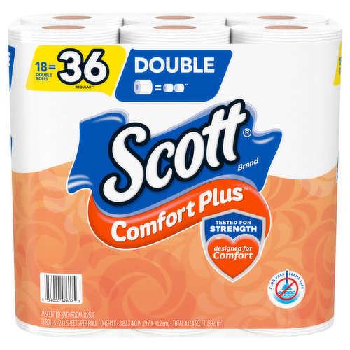 Scott 1000 Sheets Per Roll Toilet Paper, 4 Rolls, Bath Tissue