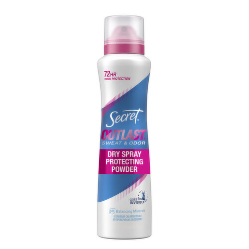 Secret Outlast Dry Spray Antiperspirant Deodorant for Women, Protectin Powder