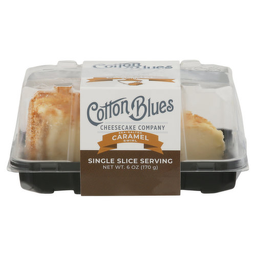 Cotton Blues Cheesecake Company Cheesecake, Sea-Salted Caramel Swirl, Single Slice Serving