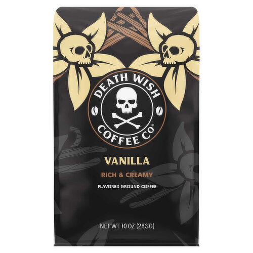 Death Wish Coffee Co Coffee, Ground, Rich & Creamy, Vanilla