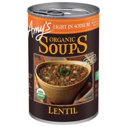 Amy's Organic Lentil Soup, Light in Sodium, Gluten free, 14.5 oz.