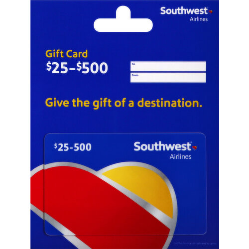 Southwest Airlines Gift Card, $25-$500