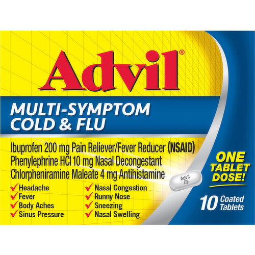 Advil Cold & Flu, Multi-Symptom, Coated Tablets