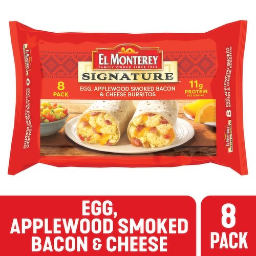 El Monterey Burritos, Egg, Applewood Smoked Bacon & Cheese