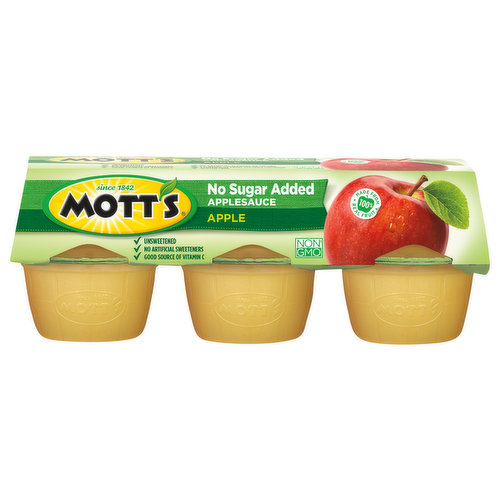 Mott's Applesauce, No Sugar Added, Apple, 6 Pack
