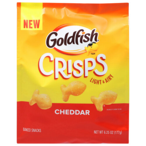 Goldfish Baked Snacks, Cheddar, Crisps