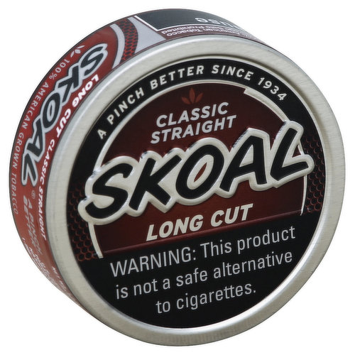 Skoal Smokeless Tobacco, Classic Straight, Long Cut
