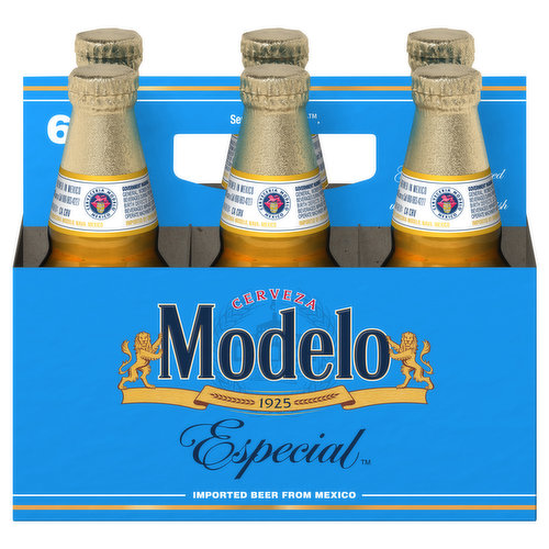 Golden full-flavored pilsner-style lager with a clean, crisp finish. 1925. Serve responsibly. Questions? Visit ModeloUSA.com or call 800-683-4227. Imported by Crown Imports, Chicago, IL. Imported beer from Mexico.