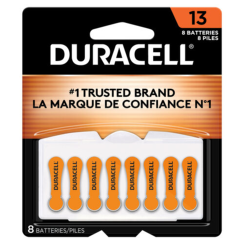 Duracell Batteries, Zinc Air, 13, 8 Pack