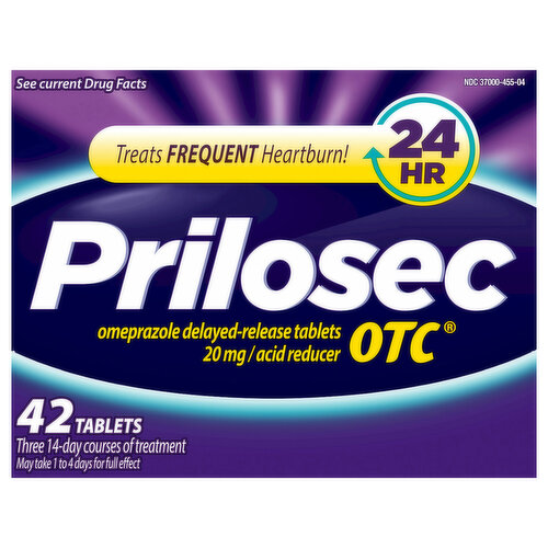 Prilosec OTC Acid Reducer, Omezaprazole Delayed-Release Tablets, 20 mg