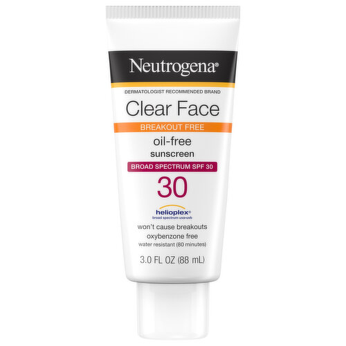 Neutrogena Sunscreen, Oil-Free, Breakout Free, Broad Spectrum SPF 30