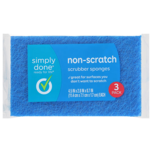 Simply Done Scrubber Sponges, Non-Scratch, 3 Pack