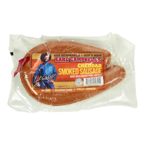 Earl Campbell's Smoked Sausage, Cheddar