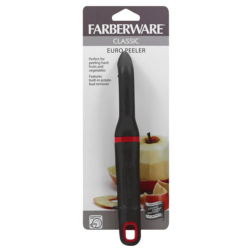 Farberware Professional Euro Vegetable Peeler with Built-in Eye Remover,  Black
