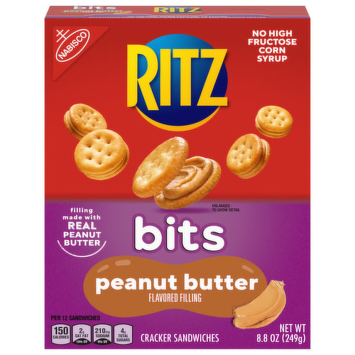 Ritz RITZ Bits Peanut Butter Sandwich Crackers, 8.8 oz