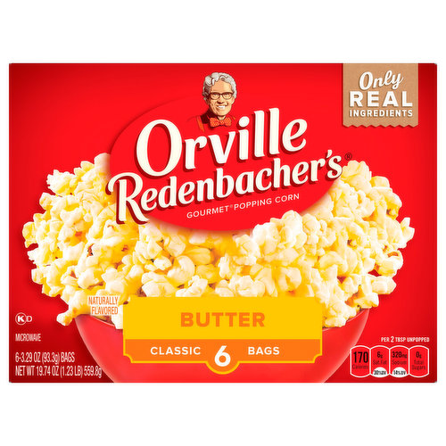 Orville Redenbacher's Popping Corn, Gourmet, Butter, Classic Bags