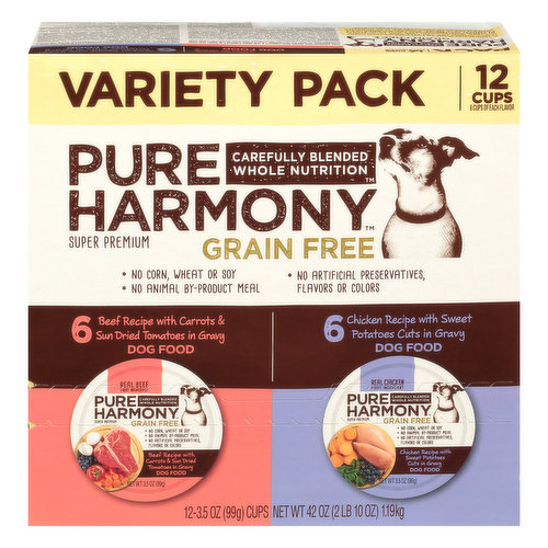 Pure Harmony Dog Food, Grain Free, Super Premium, Variety Pack