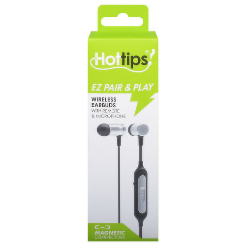 Hottips! Wireless Earbuds, with Remote & Microphone
