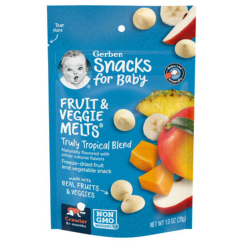 Gerber Fruit & Veggie Melts, Truly Tropical Blend, Crawler (8+ Months)