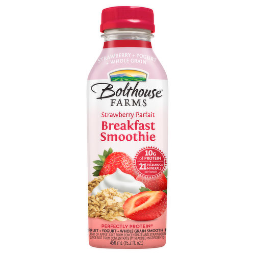 Bolthouse Farms Fruit + Yogurt + Whole Grain Smoothie, Strawberry ...