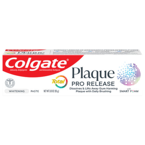 Colgate Toothpaste, Plaque, Pro Release, Whitening