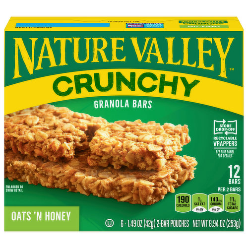 Nature Valley Granola Bars, Oats 'n Honey, Crunchy