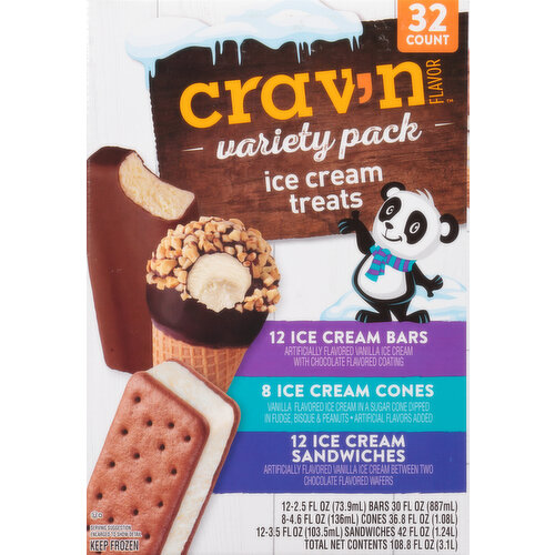 Crav'n Flavor Ice Cream Treats, Variety Pack