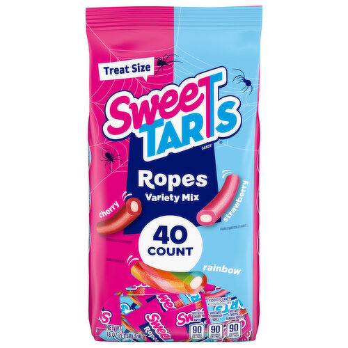 Sweetarts Ropes, Cherry/Strawberry/Rainbow, Treat Size, Variety Mix