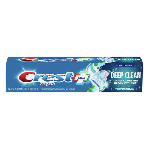 Crest Toothpaste, Plus Deep Clean, Effervescent Mint