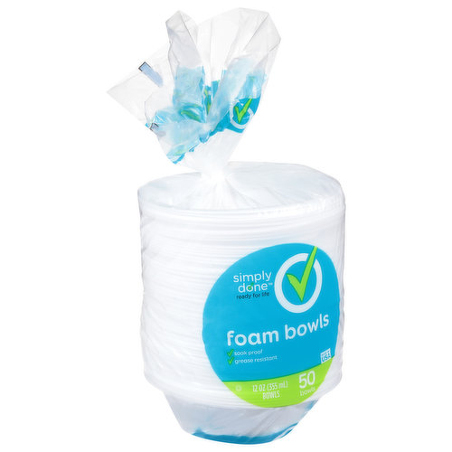 Soak Proof Foam Bowls, 12 oz, 50 Count