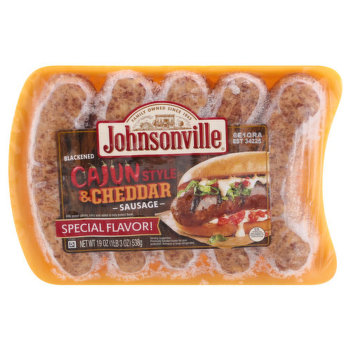 Johnsonville Sausage, Cajun Style & Cheddar, Blackened